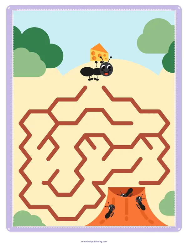 Mazes 28 — free printable mazes activity sheet for ages 3-6