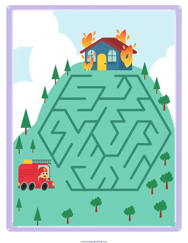 Mazes 34 — free printable mazes activity sheet for ages 3-6