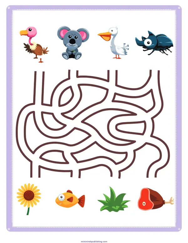 Mazes 50 — free printable mazes activity sheet for ages 3-6