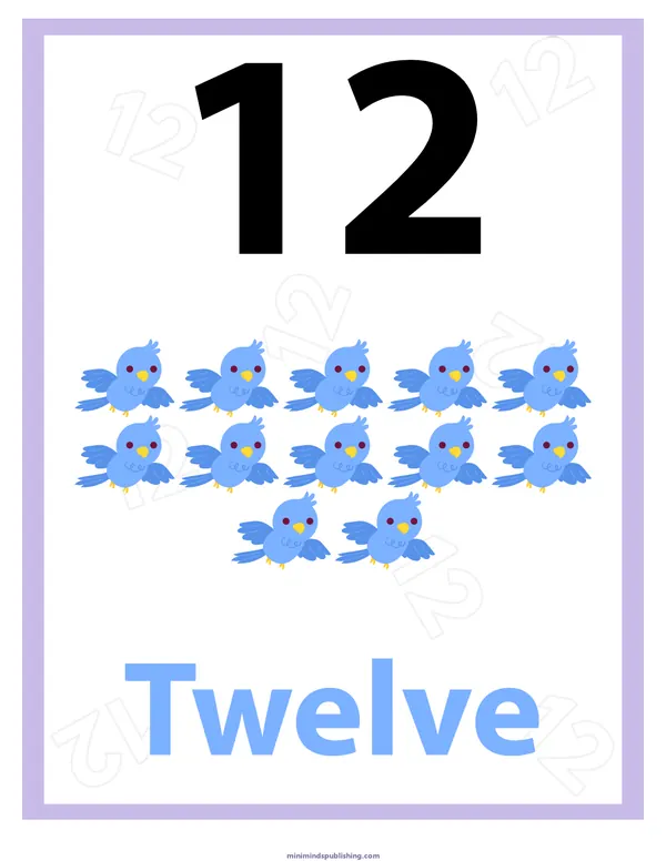 Number Identification 13 — free printable number identification activity sheet for ages 3-6