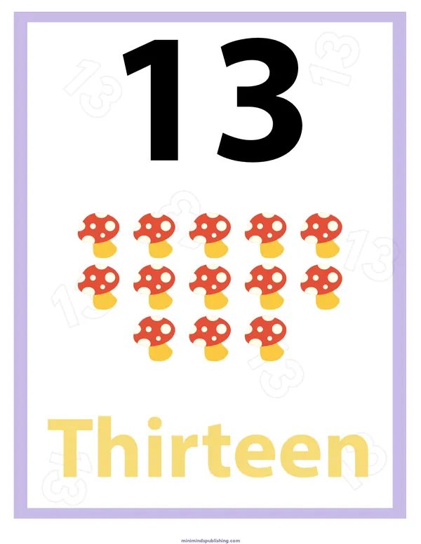 Number Identification 14 — free printable number identification activity sheet for ages 3-6