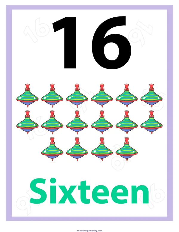 Number Identification 17 — free printable number identification activity sheet for ages 3-6