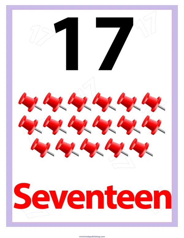 Number Identification 18 — free printable number identification activity sheet for ages 3-6
