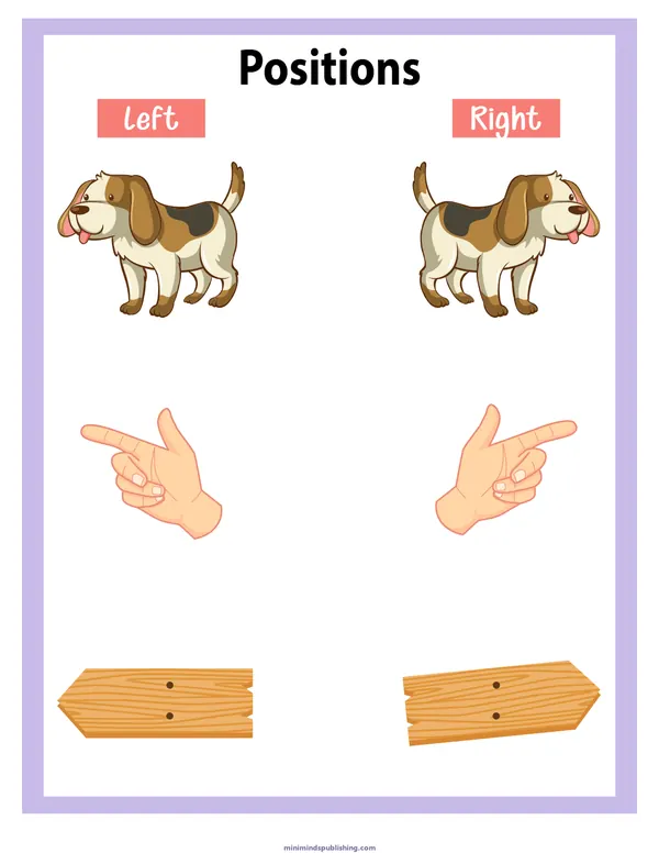 Positions 17 — free printable positions activity sheet for ages 3-6