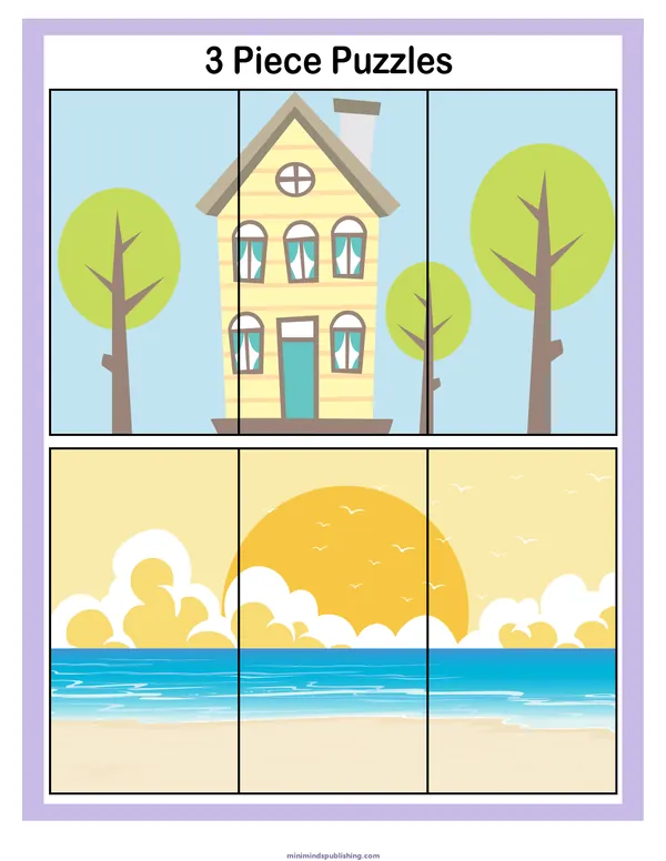 Puzzles and Mazes 3 — free printable puzzles and mazes activity sheet for ages 3-6