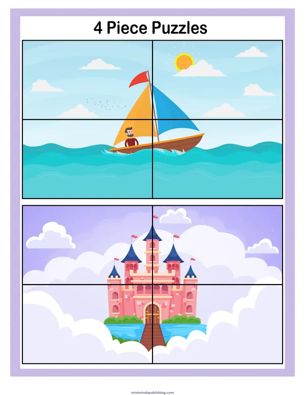 Puzzles and Mazes 5 — free printable puzzles and mazes activity sheet for ages 3-6