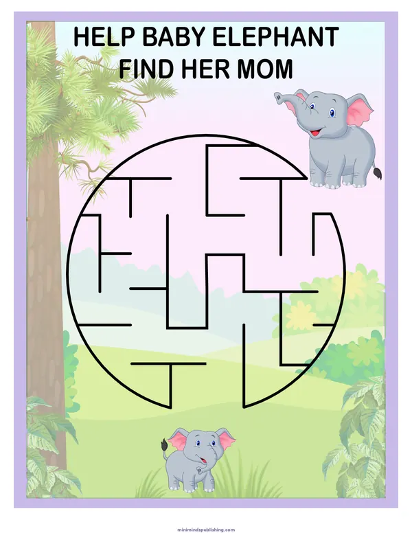 Puzzles and Mazes 35 — free printable puzzles and mazes activity sheet for ages 3-6
