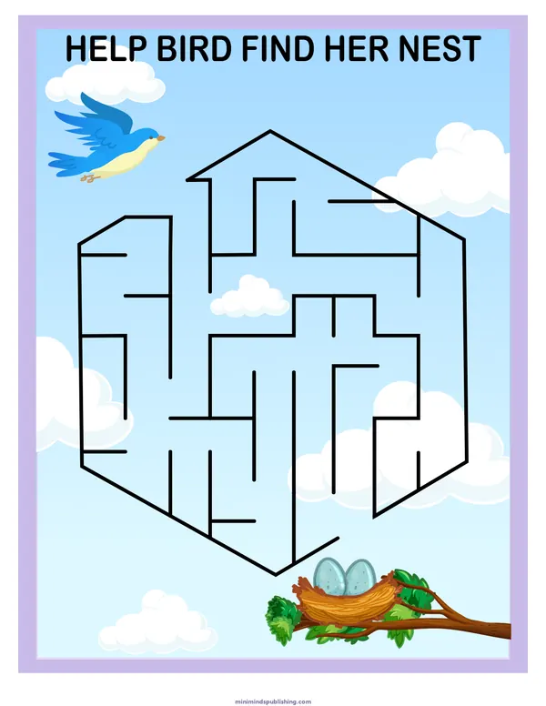 Puzzles and Mazes 38 — free printable puzzles and mazes activity sheet for ages 3-6