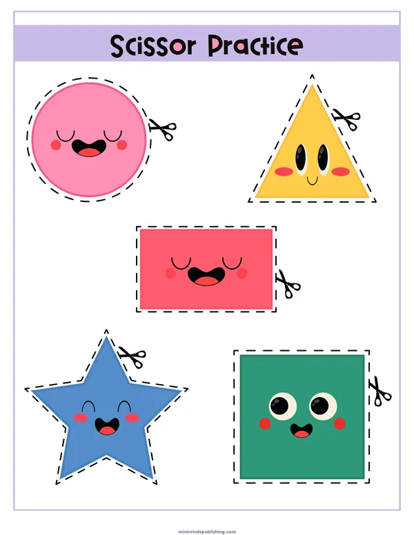Scissor Activities 6 — free printable scissor activities activity sheet for ages 3-6