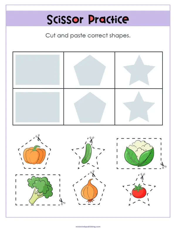 Scissor Activities 11 — free printable scissor activities activity sheet for ages 3-6
