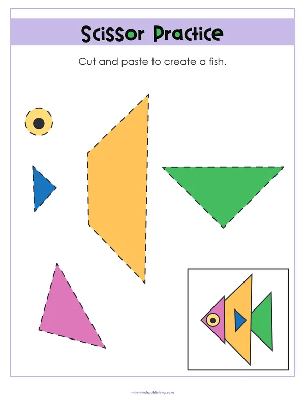 Scissor Activities 13 — free printable scissor activities activity sheet for ages 3-6