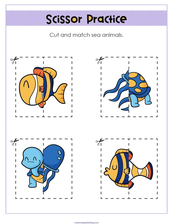 Scissor Activities 14 — free printable scissor activities activity sheet for ages 3-6