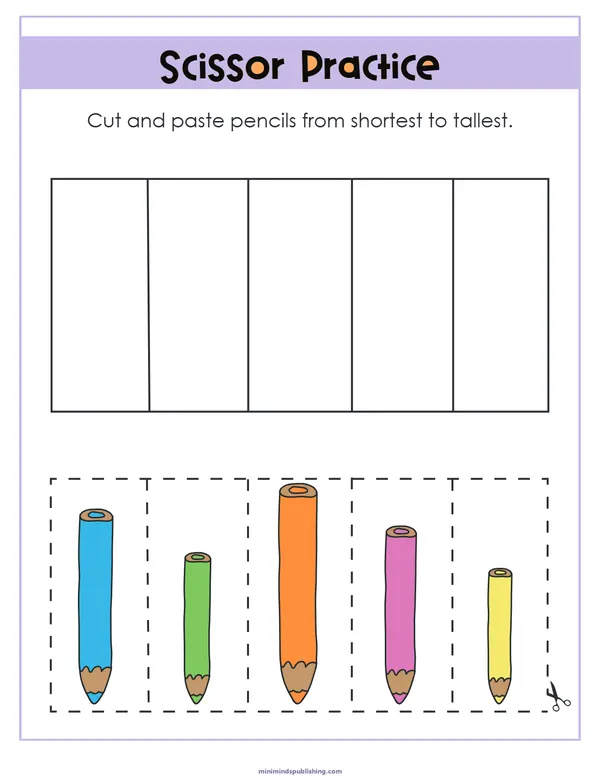 Scissor Activities 16 — free printable scissor activities activity sheet for ages 3-6