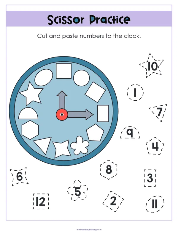 Scissor Activities 17 — free printable scissor activities activity sheet for ages 3-6