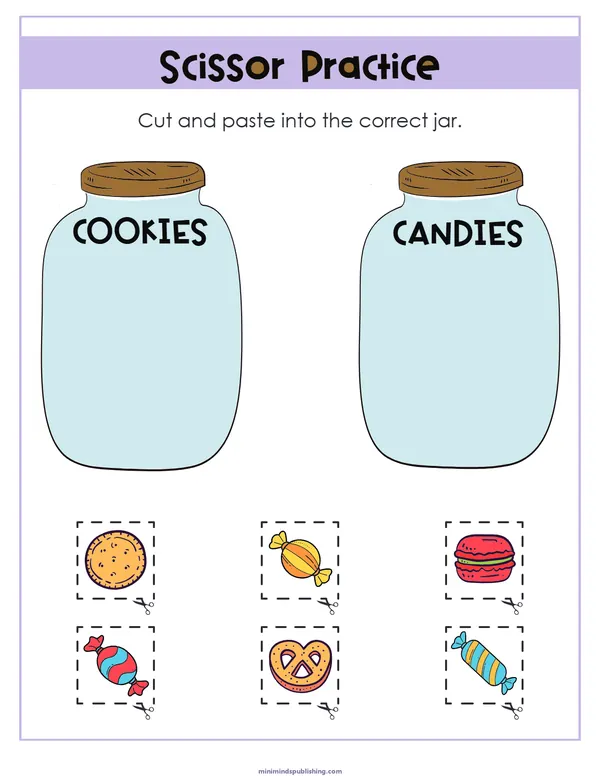 Scissor Activities 18 — free printable scissor activities activity sheet for ages 3-6