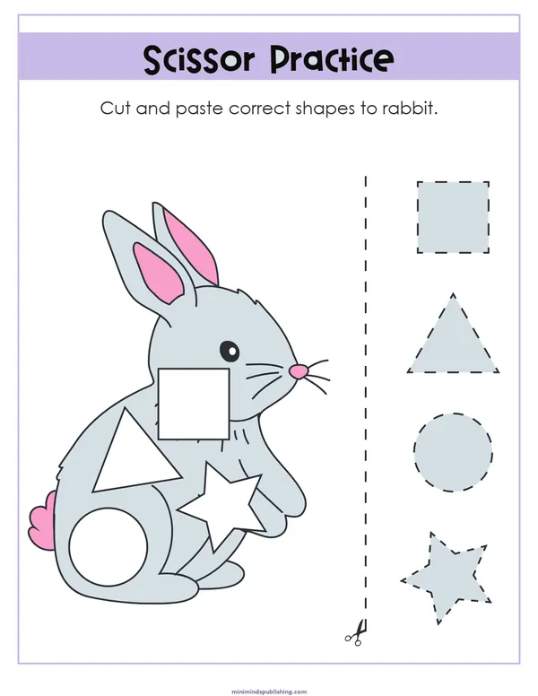Scissor Activities 19 — free printable scissor activities activity sheet for ages 3-6