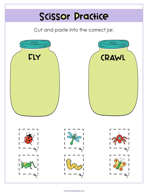 Scissor Activities 27 — free printable scissor activities activity sheet for ages 3-6