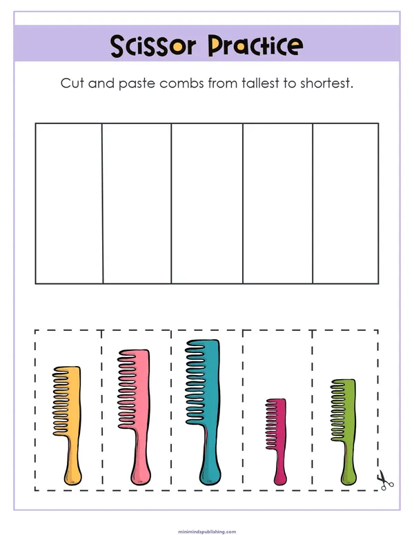 Scissor Activities 28 — free printable scissor activities activity sheet for ages 3-6