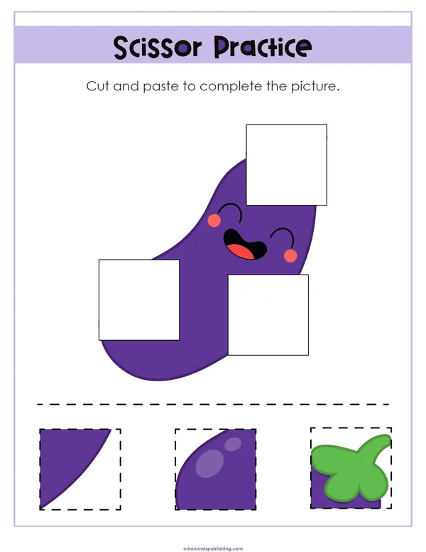 Scissor Activities 33 — free printable scissor activities activity sheet for ages 3-6
