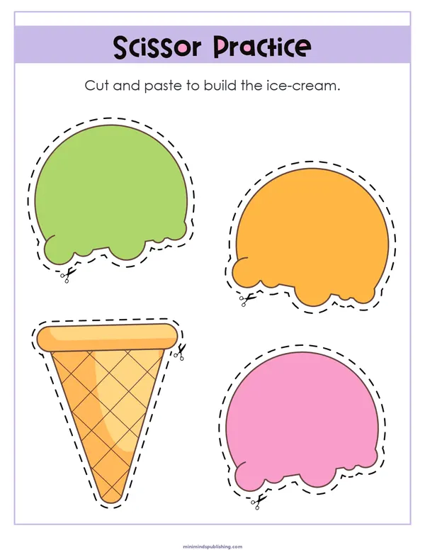Scissor Activities 41 — free printable scissor activities activity sheet for ages 3-6
