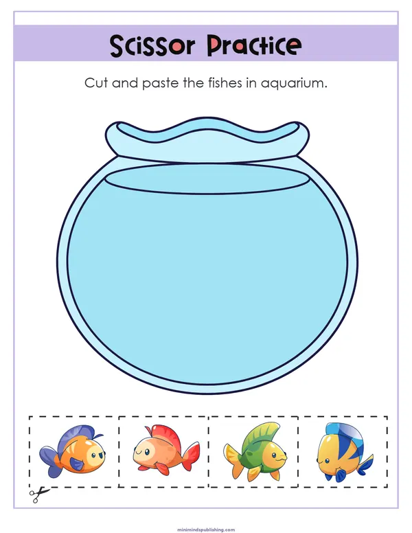 Scissor Activities 42 — free printable scissor activities activity sheet for ages 3-6