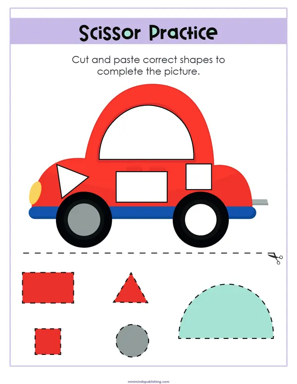 Scissor Activities 44 — free printable scissor activities activity sheet for ages 3-6