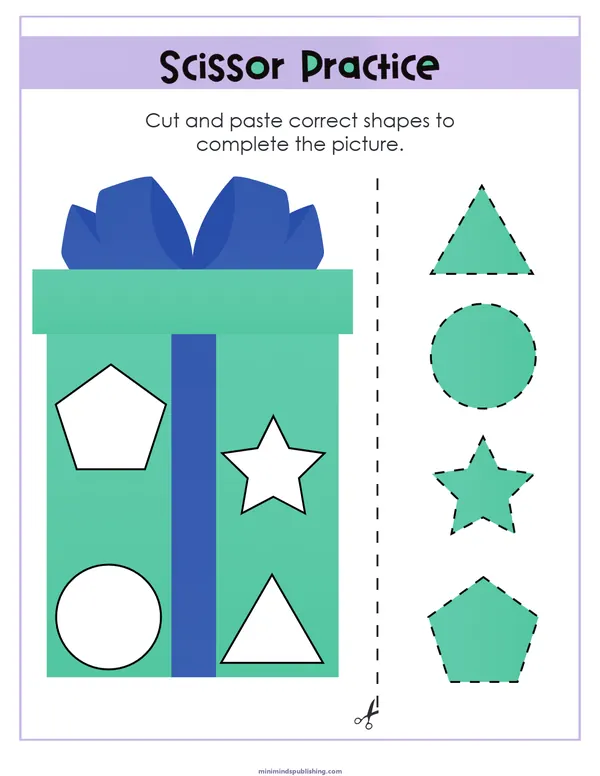 Scissor Activities 45 — free printable scissor activities activity sheet for ages 3-6