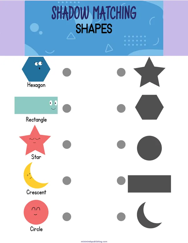 Shadow Matching 14 — free printable shadow matching activity sheet for ages 3-6