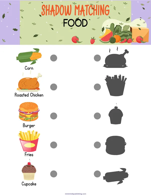 Shadow Matching 16 — free printable shadow matching activity sheet for ages 3-6