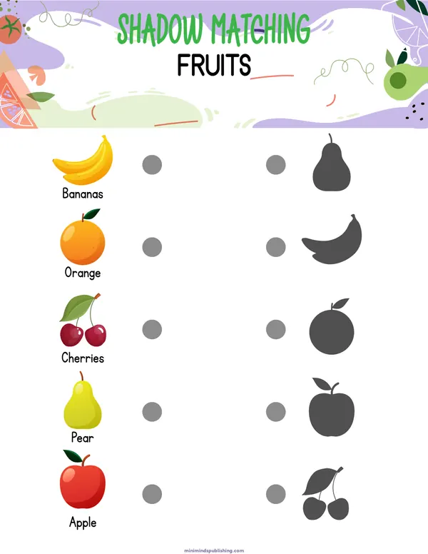 Shadow Matching 18 — free printable shadow matching activity sheet for ages 3-6