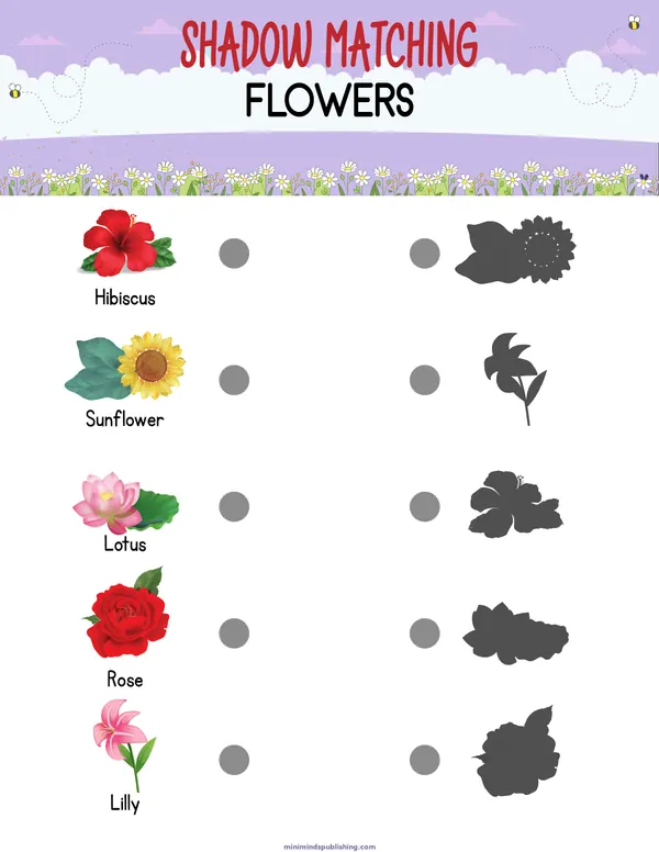 Shadow Matching 19 — free printable shadow matching activity sheet for ages 3-6