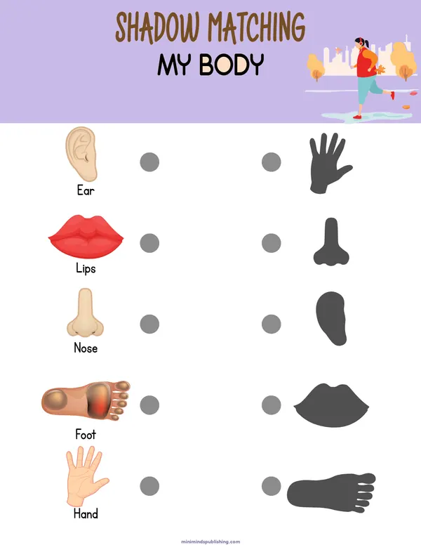 Shadow Matching 21 — free printable shadow matching activity sheet for ages 3-6