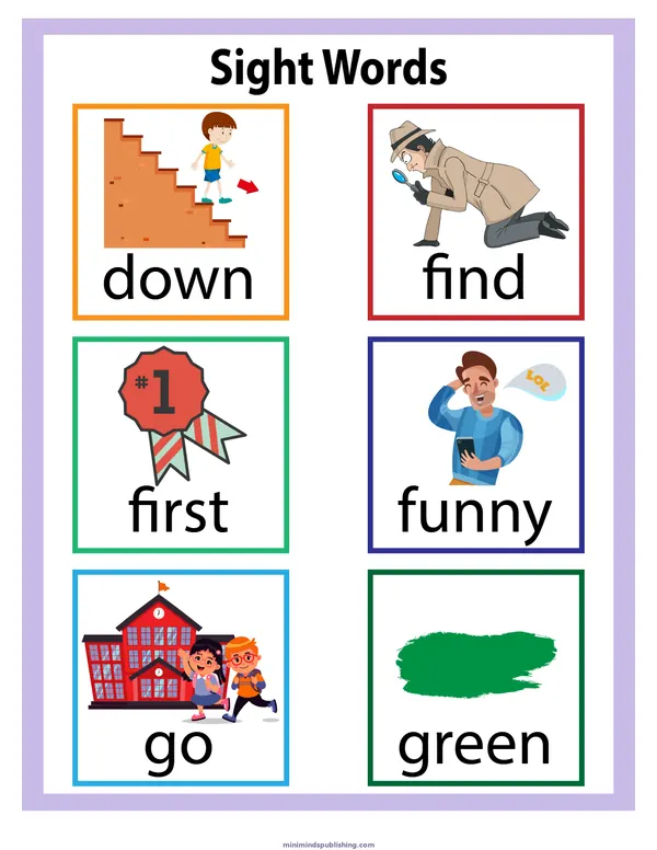 Sight Words 3 — free printable sight words activity sheet for ages 5-7