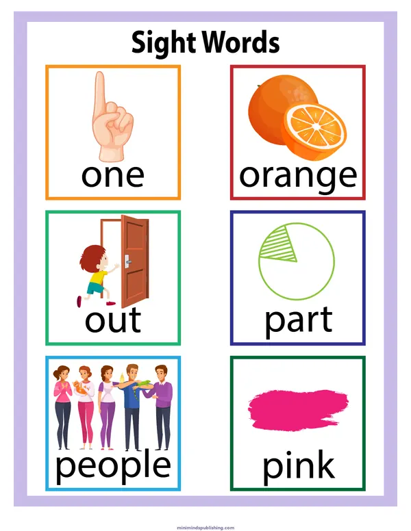 Sight Words 6 — free printable sight words activity sheet for ages 5-7