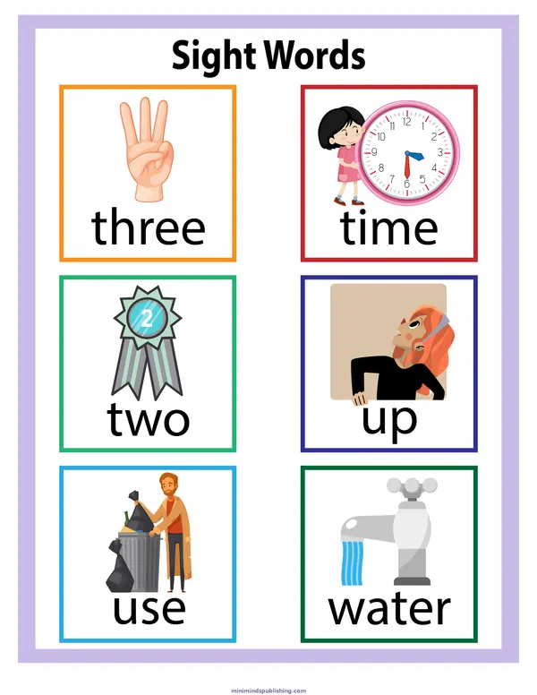 Sight Words 8 — free printable sight words activity sheet for ages 5-7