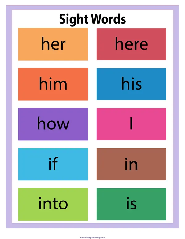 Sight Words 14 — free printable sight words activity sheet for ages 5-7