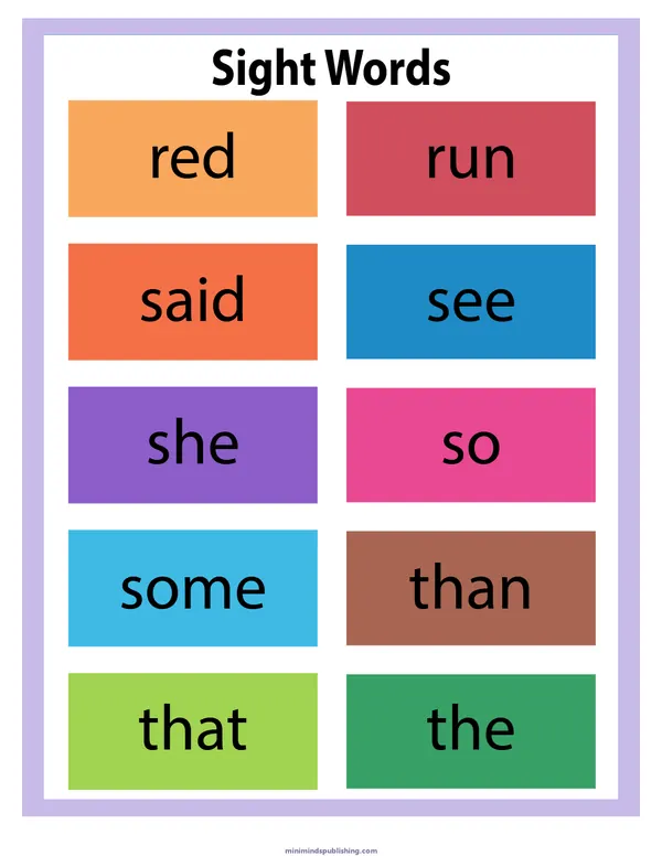 Sight Words 18 — free printable sight words activity sheet for ages 5-7