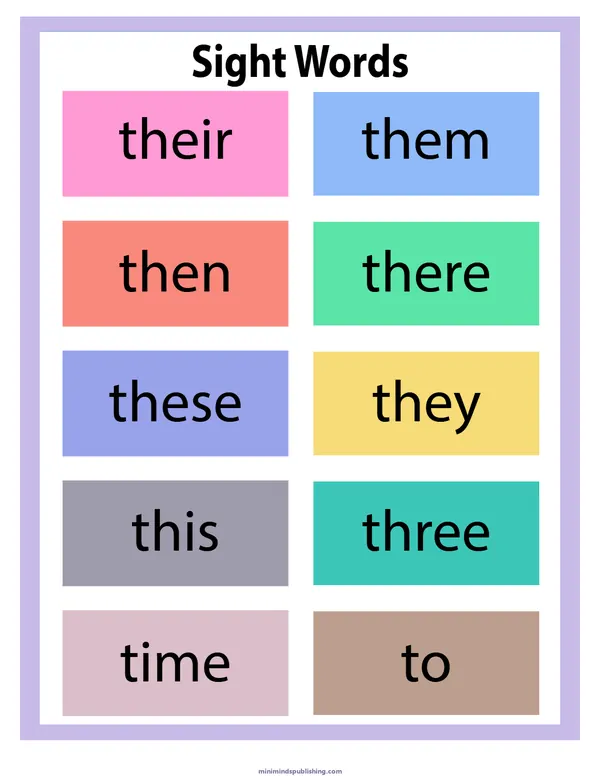 Sight Words 19 — free printable sight words activity sheet for ages 5-7