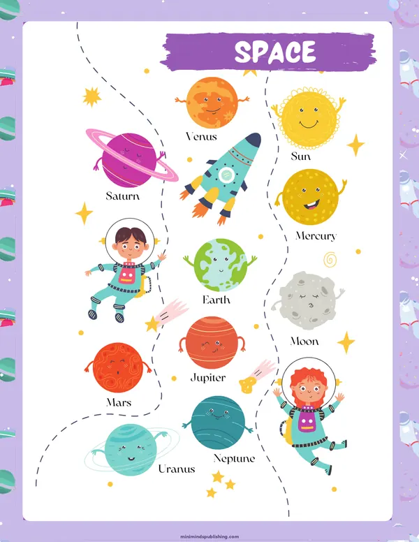 Space Activities 1 — free printable space activities activity sheet for ages 4-7