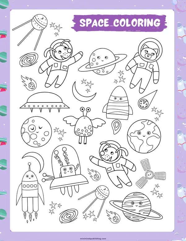 Space Activities 5 — free printable space activities activity sheet for ages 4-7