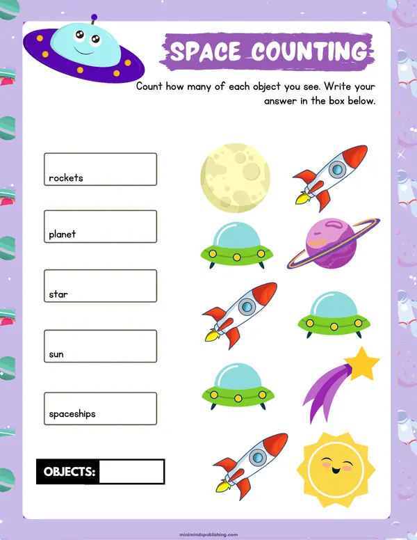 Space Activities 11 — free printable space activities activity sheet for ages 4-7