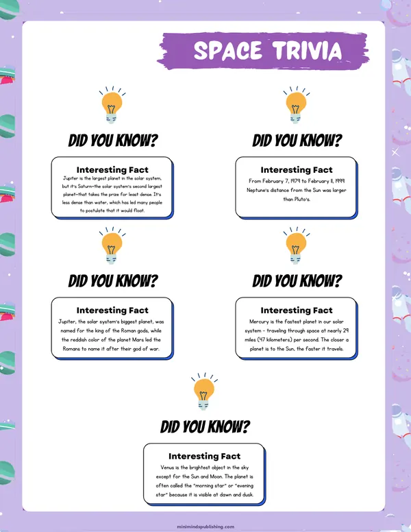 Space Activities 14 — free printable space activities activity sheet for ages 4-7