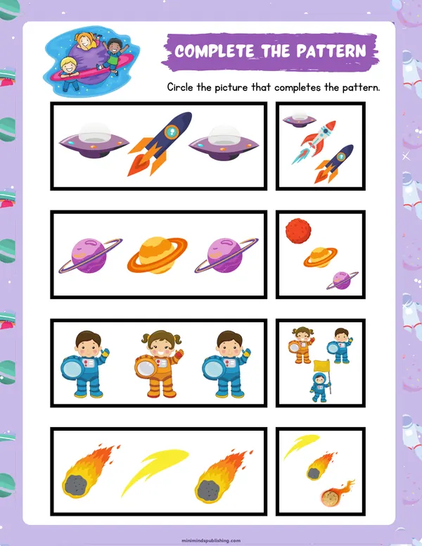 Space Activities 23 — free printable space activities activity sheet for ages 4-7