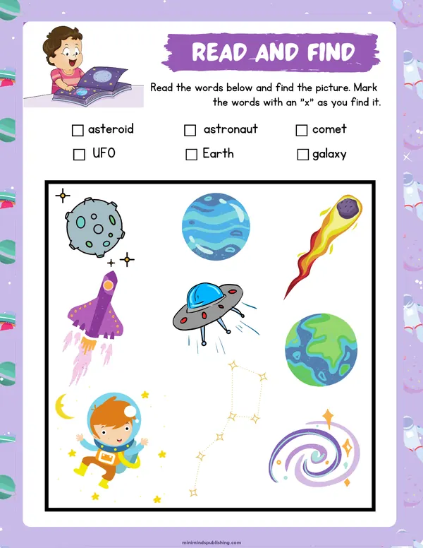 Space Activities 25 — free printable space activities activity sheet for ages 4-7