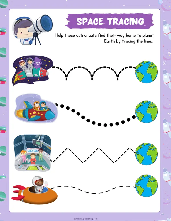 Space Activities 28 — free printable space activities activity sheet for ages 4-7