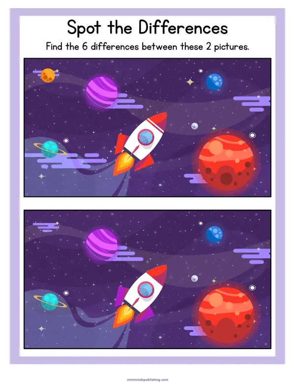 Spot the Differences 11 — free printable spot the differences activity sheet for ages 3-6