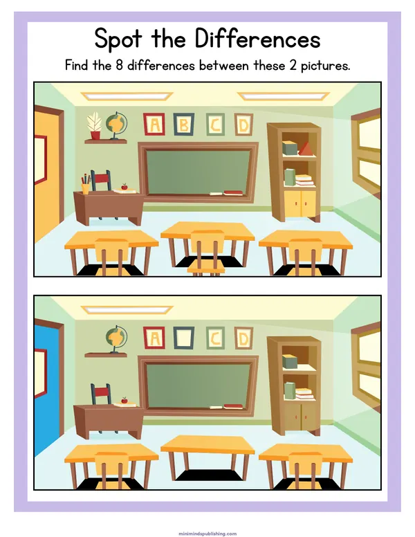 Spot the Differences 16 — free printable spot the differences activity sheet for ages 3-6