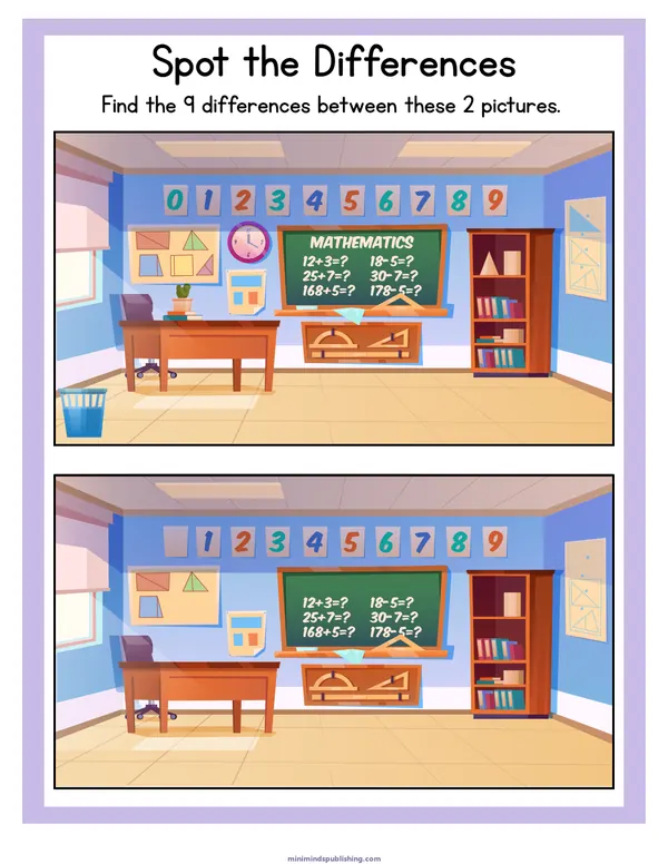Spot the Differences 17 — free printable spot the differences activity sheet for ages 3-6