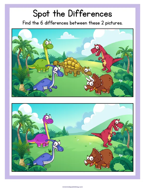 Spot the Differences 18 — free printable spot the differences activity sheet for ages 3-6