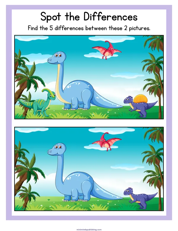 Spot the Differences 20 — free printable spot the differences activity sheet for ages 3-6